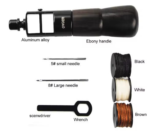 Lederen Naai Priem Set – Handmatige Stitch Awl met Naalden en Naaigaren voor Leerbewerking