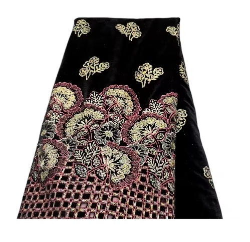 Fluwelen Kant Stof met Pailletten – Elegante Guipure Kant voor Naaien en Feestkleding