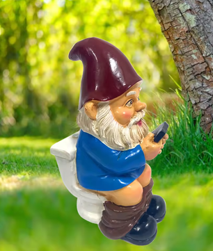 3D Dwerg Beeldje met Speeltelefoon – Hars Tuindecoratie voor Binnen en Buiten