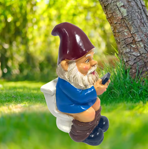 3D Dwerg Beeldje met Speeltelefoon – Hars Tuindecoratie voor Binnen en Buiten