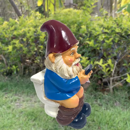 3D Dwerg Beeldje met Speeltelefoon – Hars Tuindecoratie voor Binnen en Buiten