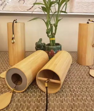 Japanse Stijl Bamboe Windgong – Rustgevende Tuin- en Wanddecoratie voor Binnen en Buiten