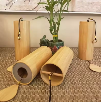 Japanse Stijl Bamboe Windgong – Rustgevende Tuin- en Wanddecoratie voor Binnen en Buiten