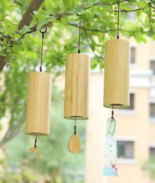 Japanse Stijl Bamboe Windgong – Rustgevende Tuin- en Wanddecoratie voor Binnen en Buiten