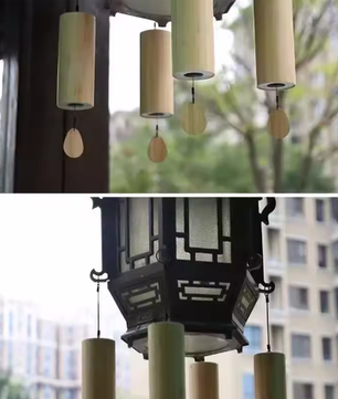 Japanse Stijl Bamboe Windgong – Rustgevende Tuin- en Wanddecoratie voor Binnen en Buiten