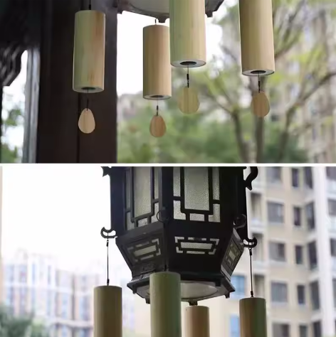 Japanse Stijl Bamboe Windgong – Rustgevende Tuin- en Wanddecoratie voor Binnen en Buiten