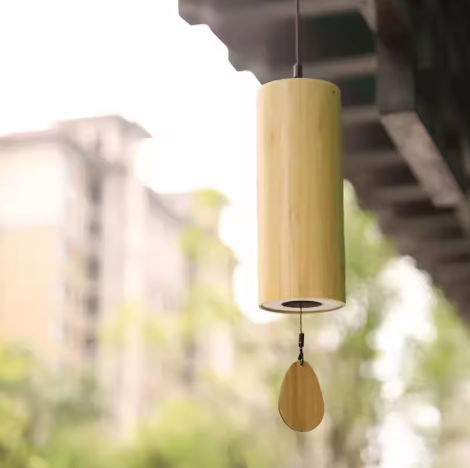 Japanse Stijl Bamboe Windgong – Rustgevende Tuin- en Wanddecoratie voor Binnen en Buiten