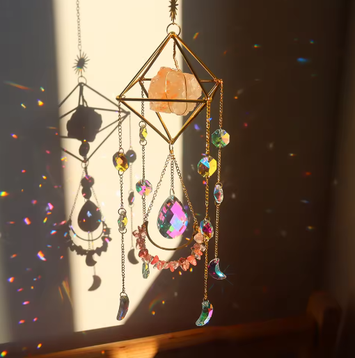 Kristallen Zonvanger Windgong – K9 Kristal Lichtvanger Hangdecoratie voor Raam en Tuin