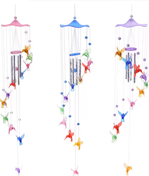 Kolibrie Windgong – Decoratieve Hangende Windbel voor Tuin, Raam en Interieur