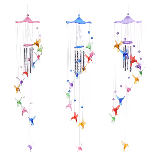 Kolibrie Windgong – Decoratieve Hangende Windbel voor Tuin, Raam en Interieur