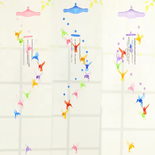 Kolibrie Windgong – Decoratieve Hangende Windbel voor Tuin, Raam en Interieur