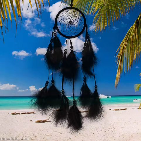 Handgemaakte Dromenvanger met Veren en Kralen – Decoratieve Wandhanger voor Slaapkamer en Interieur