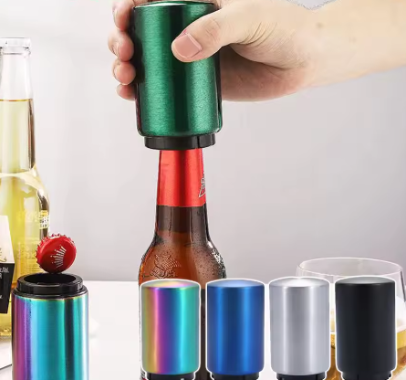 Automatische Bierflesopener met Drukmechanisme – RVS Magnetische Flesopener voor Keuken en Bar