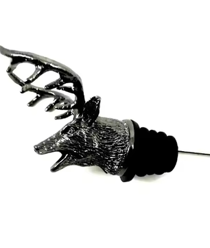 Dierenkop Wijnschenker van Zinklegering – Decoratieve Flessentuit