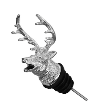 Dierenkop Wijnschenker van Zinklegering – Decoratieve Flessentuit