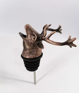 Dierenkop Wijnschenker van Zinklegering – Decoratieve Flessentuit