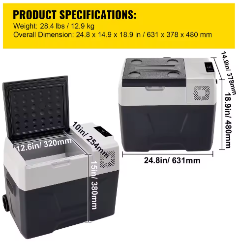 Draagbare Autokoelkast met Compressor – 20-55L Elektrische Koelbox