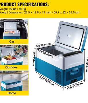 Draagbare Autokoelkast met Compressor – 20-55L Elektrische Koelbox