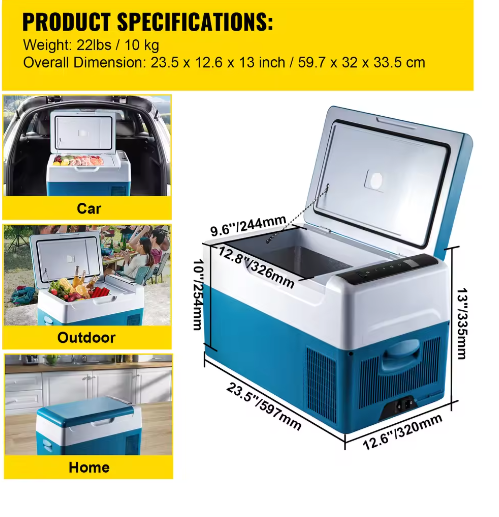 Draagbare Autokoelkast met Compressor – 20-55L Elektrische Koelbox