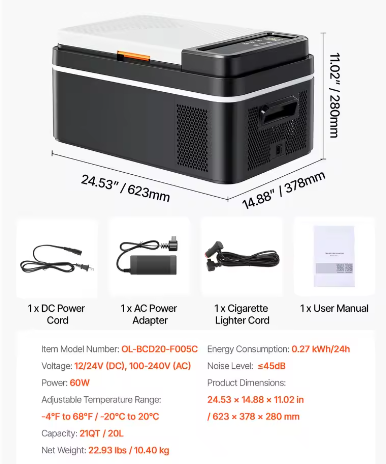 Draagbare Autokoelkast met Compressor – 20-55L Elektrische Koelbox