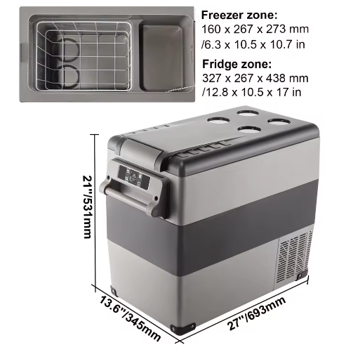 Draagbare Autokoelkast met Compressor – 20-55L Elektrische Koelbox