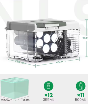 Draagbare Autokoelkast 9L met Compressor – Elektrische Mini Koelbox
