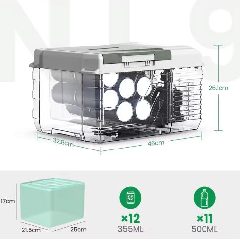 Draagbare Autokoelkast 9L met Compressor – Elektrische Mini Koelbox