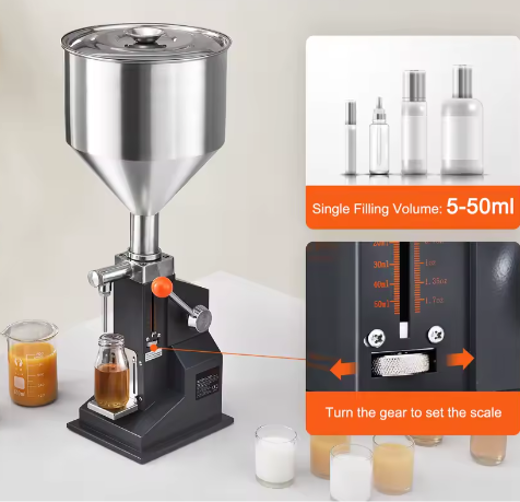 Handmatige Vloeistofvulmachine 5–100 ml met Trechter