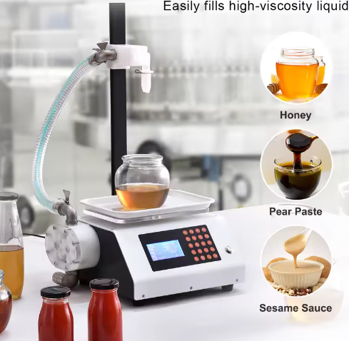 Automatische Vloeistof Vulmachine met Tandwielpomp en Digitale Controle – Flessenvuller voor Parfum, Drank en Olie 50-5000 g