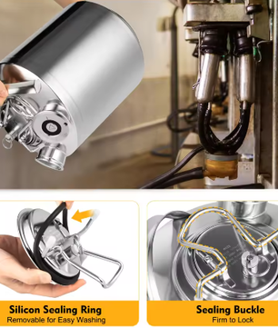 10L Bierlijn Reinigingsvat – RVS Reinigingsset met 2D-Koppeling voor Tapinstallaties