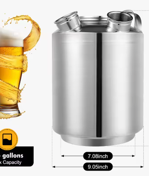 10L Bierlijn Reinigingsvat – RVS Reinigingsset met 2D-Koppeling voor Tapinstallaties