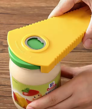 Multifunctionele Fles- en Potopener met Antislip Grip – Draaiflesdop Opener