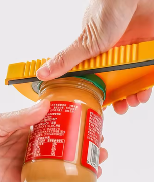 Multifunctionele Fles- en Potopener met Antislip Grip – Draaiflesdop Opener