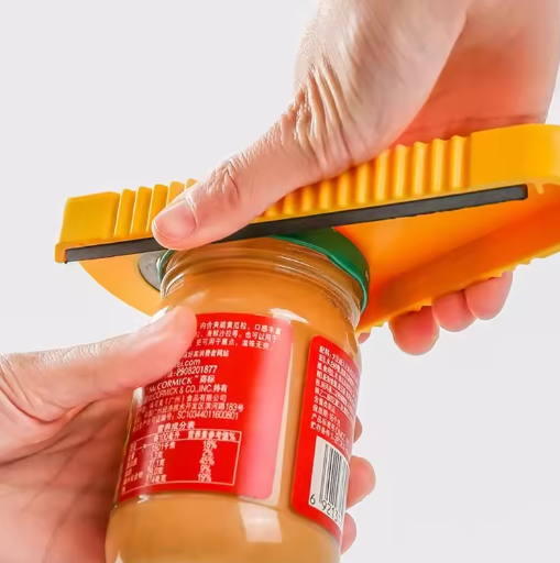 Multifunctionele Fles- en Potopener met Antislip Grip – Draaiflesdop Opener