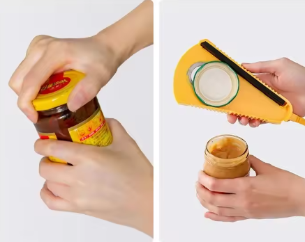 Multifunctionele Fles- en Potopener met Antislip Grip – Draaiflesdop Opener