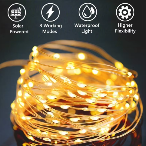 Solar LED Lichtslinger voor Buiten – Waterdichte Tuinverlichting op Zonne-energie