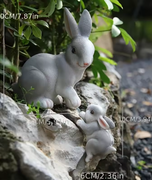 Paashaas Familiebeeld – Decoratief Lente Ornament voor Tuin en Tafel