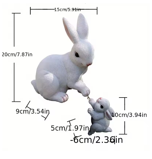 Paashaas Familiebeeld – Decoratief Lente Ornament voor Tuin en Tafel