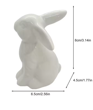 Keramisch Paashaas Beeldje – Porseleinen Konijn Decoratie voor Tafel en Interieur