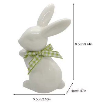 Keramisch Paashaas Beeldje – Porseleinen Konijn Decoratie voor Tafel en Interieur