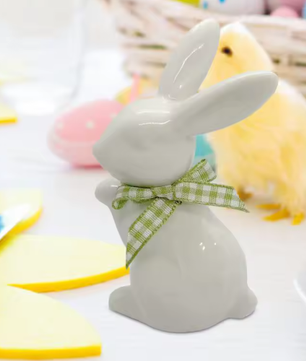 Keramisch Paashaas Beeldje – Porseleinen Konijn Decoratie voor Tafel en Interieur
