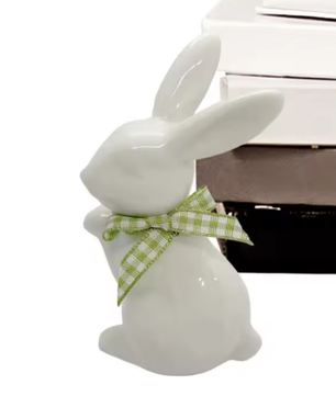Keramisch Paashaas Beeldje – Porseleinen Konijn Decoratie voor Tafel en Interieur