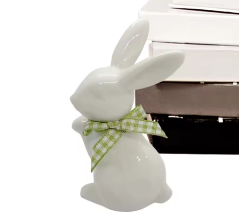 Keramisch Paashaas Beeldje – Porseleinen Konijn Decoratie voor Tafel en Interieur