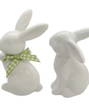 Keramisch Paashaas Beeldje – Porseleinen Konijn Decoratie voor Tafel en Interieur