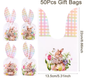 Set van 50 Paas Traktatiezakjes met Konijnenoren – Cadeau- en Snackverpakkingen