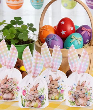 Set van 50 Paas Traktatiezakjes met Konijnenoren – Cadeau- en Snackverpakkingen