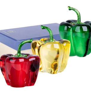 Kristallen Chili Peper Ornament – Decoratief Glasbeeldje voor Interieur