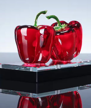 Kristallen Chili Peper Ornament – Decoratief Glasbeeldje voor Interieur