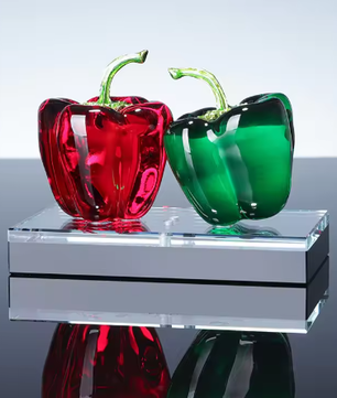 Kristallen Chili Peper Ornament – Decoratief Glasbeeldje voor Interieur