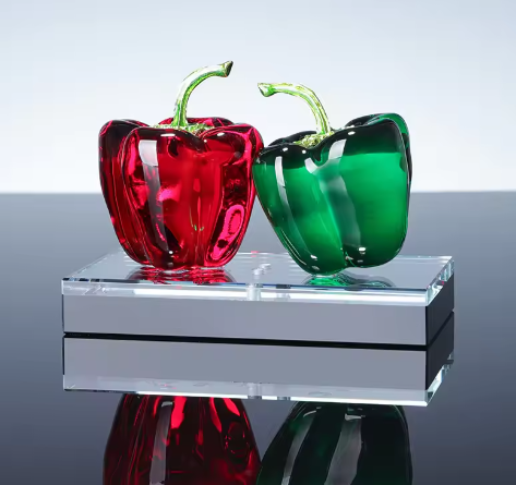 Kristallen Chili Peper Ornament – Decoratief Glasbeeldje voor Interieur